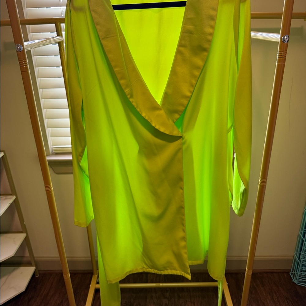 ASOS Neon Yellow Long Sleeve Dress